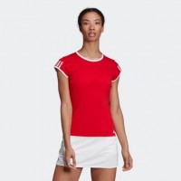 Adidas Club 3 Strisce T-Shirt Rosso