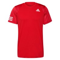 T-shirt Adidas Club 3 Strisce Rosse - Barata Oferta Outlet