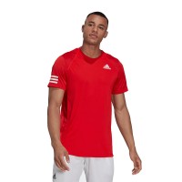 T-shirt Adidas Club 3 Strisce Rosse - Barata Oferta Outlet