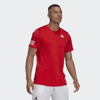 T-shirt Adidas Club 3 Strisce Rosse - Barata Oferta Outlet