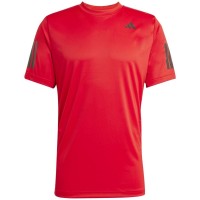 Adidas Club 3 Stripes Rouge Noir T-Shirt