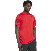 Adidas Club 3 Stripes Rouge Noir T-Shirt