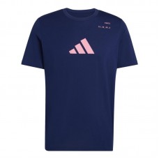 T-shirt bleu Adidas Padel à motif