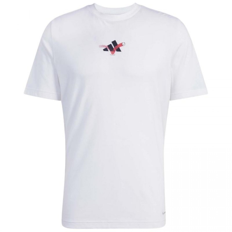 Adidas Tennis Happy 3 Balls Graphic Maglietta bianca