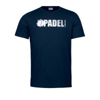 Camiseta azul-preta de algodão