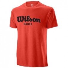 Camiseta de algodão Wilson Tee Padel Festa Vermelha Camiseta de algodão Wilson Tee Padel Festa Vermelha