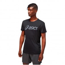Camiseta Asics Core SS Performance Logo Grande Negro Gris