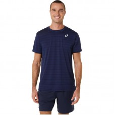 T-shirt Asics Court Stripe Marine Black T-shirt Asics Court Stripe Marine Black