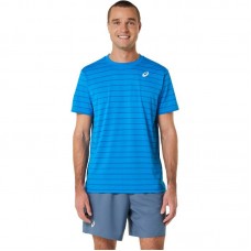 Camiseta Asics Court Stripes SS Azul Camiseta Asics Court Stripes SS Azul