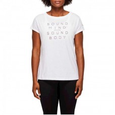 Camiseta Asics Graphic Blanco Brillante Mujer Camiseta Asics Graphic Blanco Brillante Mujer