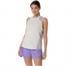 T-shirt femme Asics Padel Court à motif crème violet