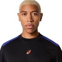 Camiseta Asics Padel Court SS Top Negro Azul Cobalto
