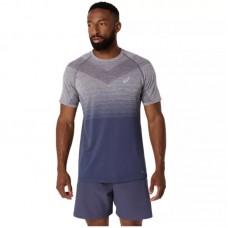Asics Seamless SS Top T-shirt Gris Lavande Bleu Indigo Asics Seamless SS Top T-shirt Gris Lavande Bleu Indigo