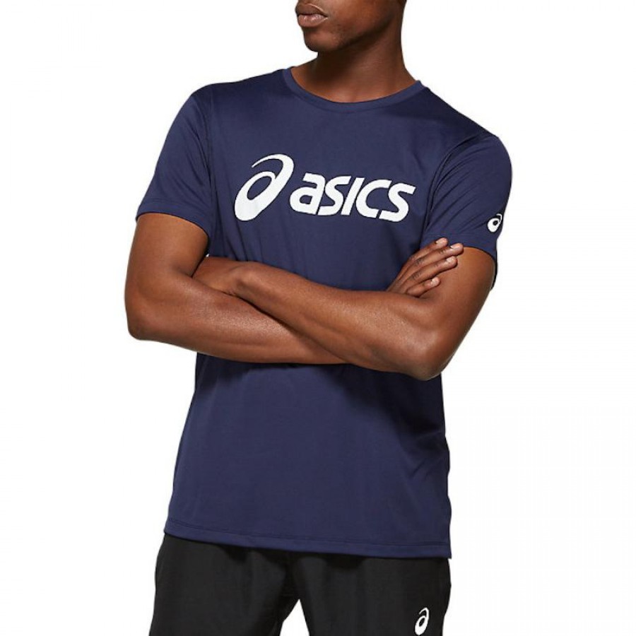 Asics Maglietta da donna bianca lucida blu argento