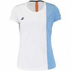 Camiseta Babolat Play Capsleeve Blanco Naranja Junior