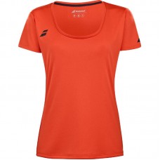 Camiseta Babolat Play Capsleeve Rojo Naranja Mujer