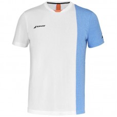 Maglietta Babolat Play Crew Bianco Blu Arancione