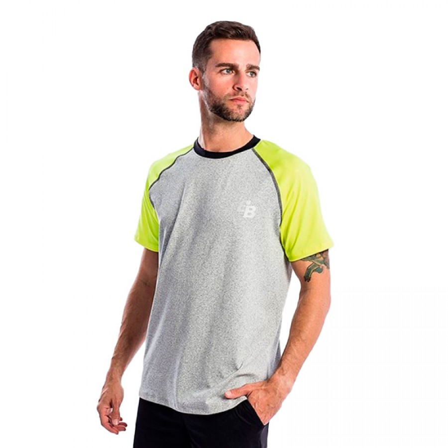 T-shirt jaune de fluor gris de neige de BB