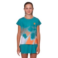 Camiseta Júnior Bidi Badu Melbourne Capsleeve Petroleo Orange