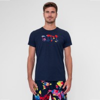 Camiseta Bidi Badu Artes Selvagens Chill Azul Oscuro Rojo Mix