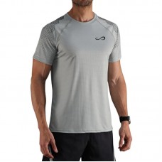 T-shirt gris hexagonal sans fin et fougueux