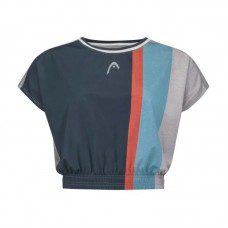 Head Crop Top T-shirt bleu marine femme Head Crop Top T-shirt bleu marine femme