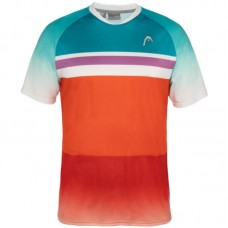 Camiseta Head Performance Paris Naranja Azul Royal