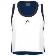 Camiseta Head Play Crop Top Blanco Azul Royal Mujer Camiseta Head Play Crop Top Blanco Azul Royal Mujer