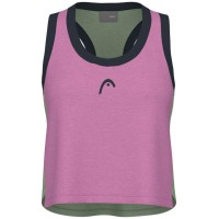 Camiseta Head Play Top Corto Rosa Verde Mujer