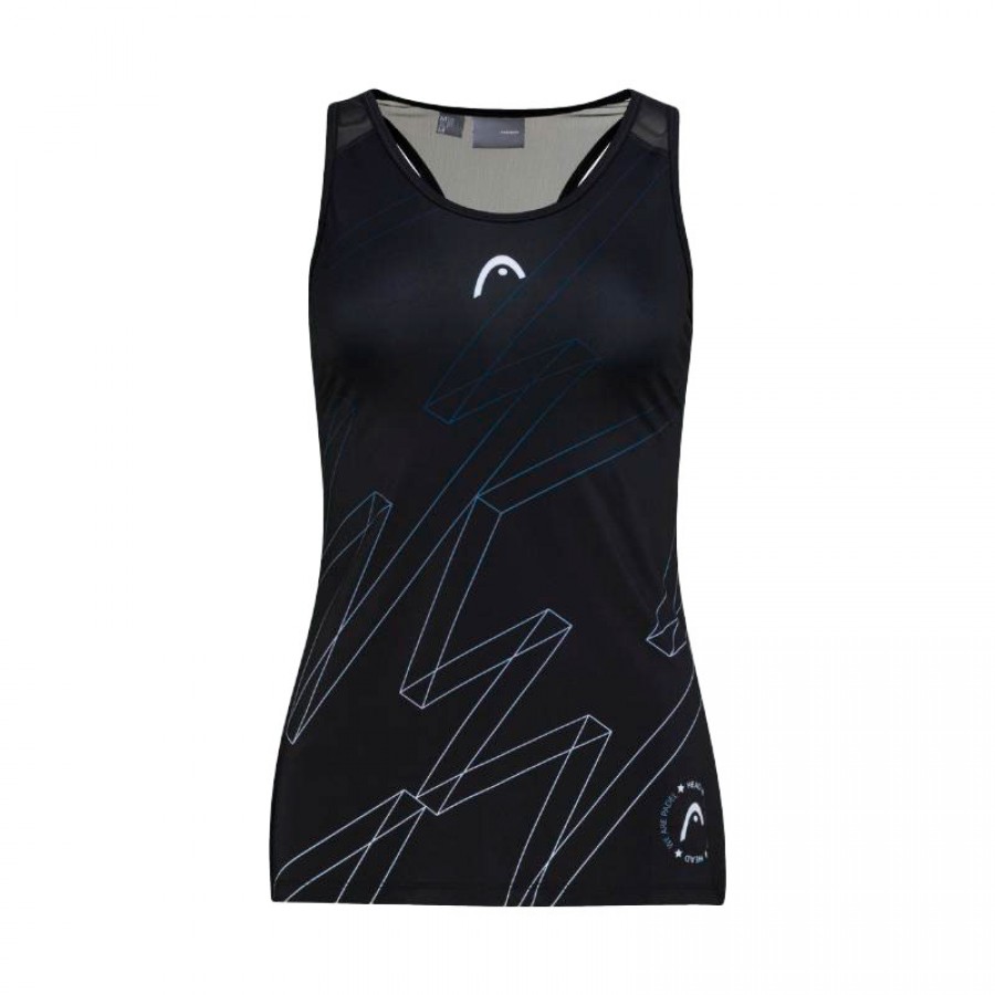 T-shirt Head Play Stampa Padel Nero Donna