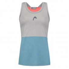 Camiseta Head Tech Top Gris Azul Electrico Mujer