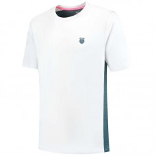 Camiseta Kswiss Hypercourt Mix Melange Crew Branco Gasolina Verde Camiseta Kswiss Hypercourt Mix Melange Crew Branco Gasolina Verde
