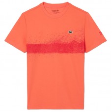 T-Shirt Lacoste Novak Djokovic Orange Rouge T-Shirt Lacoste Novak Djokovic Orange Rouge