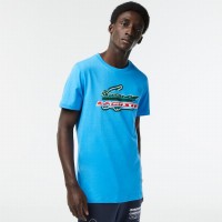 T-shirt Lacoste Sport Algodon Ecologico Blu