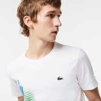 T-shirt Lacoste Sport Brand Contrast Bianco