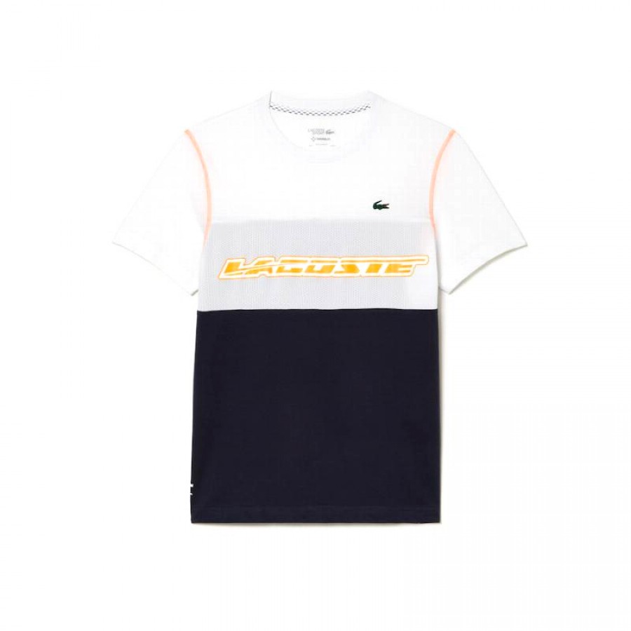 Lacoste Sport Medvedev T-shirt Branco Azul Laranja