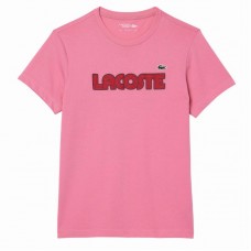 T-shirt Lacoste Sport en maille rose bordeaux