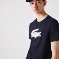 T-shirt Lacoste Sport traspirante blu navy