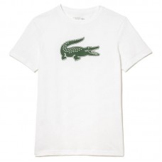 Lacoste Sport T-Shirt Respirant Blanc Vert