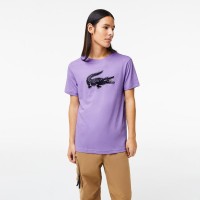 Lacoste Sport T-shirt traspirante viola nera