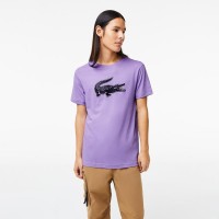 Lacoste Sport Respirant Violet Noir T-shirt