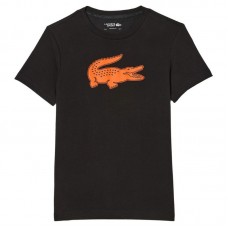 T-Shirt Lacoste Sport Respirant Noir Orange