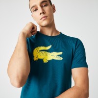 T-shirt Lacoste Sport traspirante verde giallo