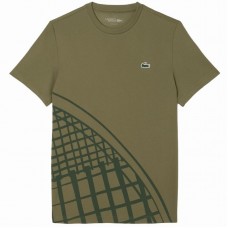Camiseta Lacoste Tenis Ultra Dry Verde Kaki Camiseta Lacoste Tenis Ultra Dry Verde Kaki