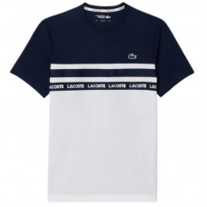 T-shirt Lacoste Ultra Dry Blanc Bleu Marine