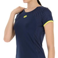 Camiseta Lotto Superrapida V Denim Oscuro Amarillo Acido Mujer