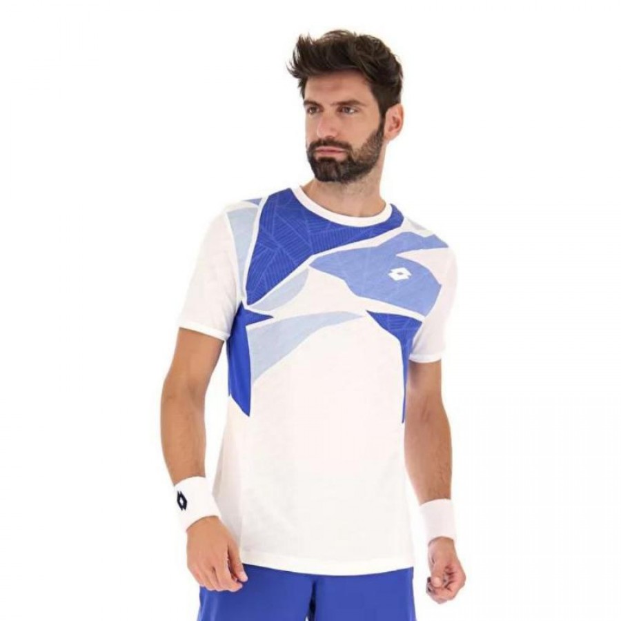 T-shirt Lotto Tech I D2 Bianco Blu Lucido