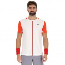 Camiseta Lotto Top IV Blanco Brillante Rojo Amapola Camiseta Lotto Top IV Blanco Brillante Rojo Amapola