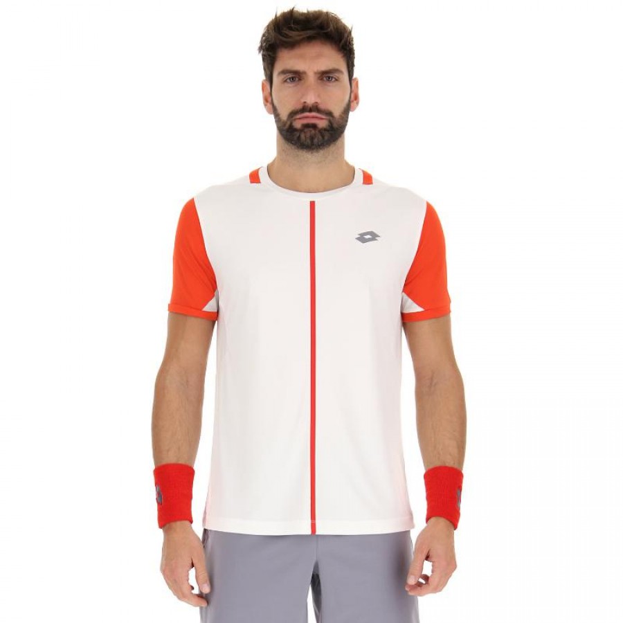 T-shirt Lotto Top IV Bianco Brillante Papavero Rosso