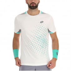 Camiseta Lotto Top IV Blanco Brillante Verde Turquesa Gris Camiseta Lotto Top IV Blanco Brillante Verde Turquesa Gris